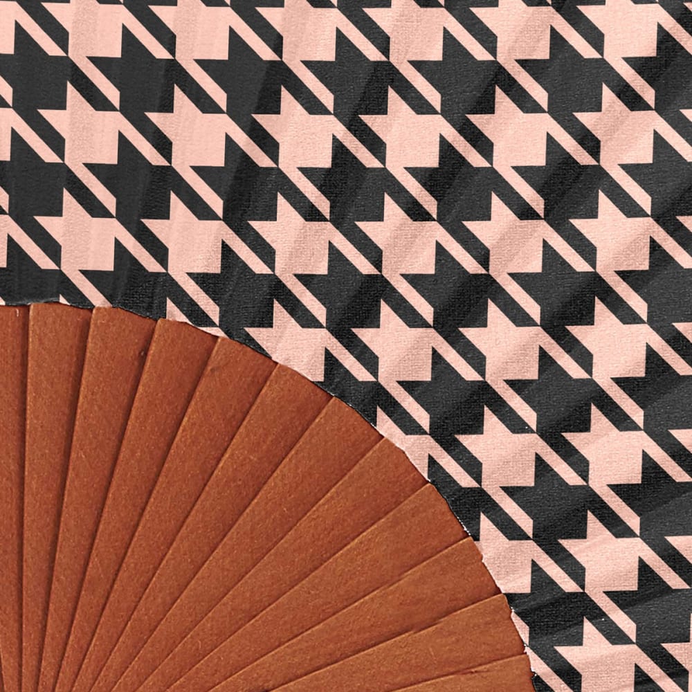 Fächer aus Kirschholz Hahnentritt Rosa - Maisons Du Monde