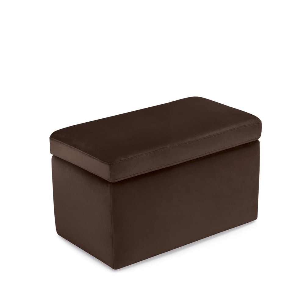 Banc conteneur fabriqué en Italie en velours marron 80x40 cm - Maisons du Monde
