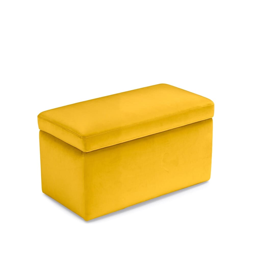 Banc conteneur fabriqué en Italie en velours jaune 80x40 cm - Maisons du Monde
