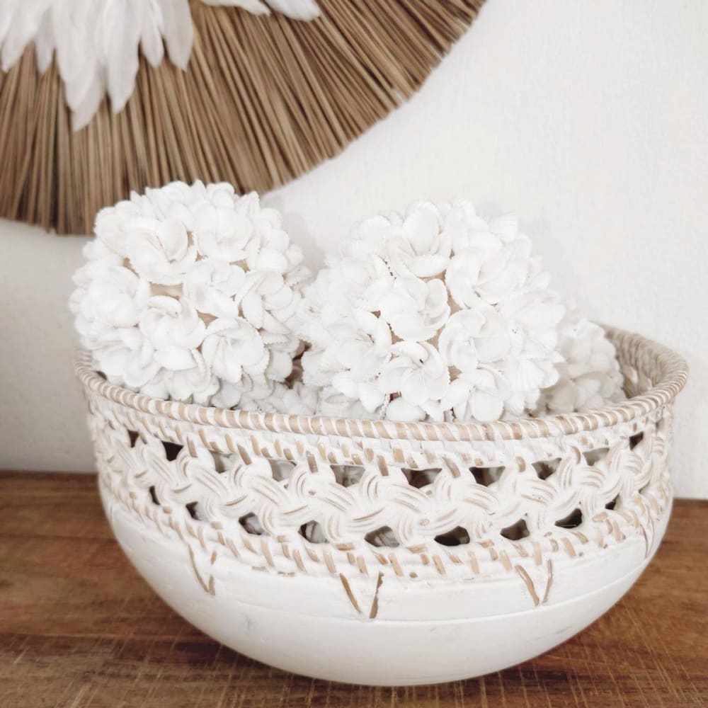 Holzschale mit Rattan-Details D30 cm - Maisons Du Monde
