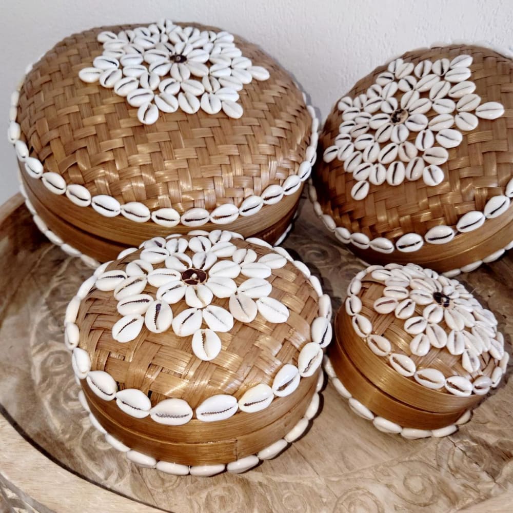 Boîte en Bambou et Coquillages, marron - Lot de 4 - Maisons du Monde