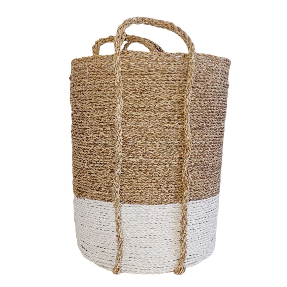Panier en jonc de mer, Blanc/Beige - lot de 4 - Maisons du Monde
