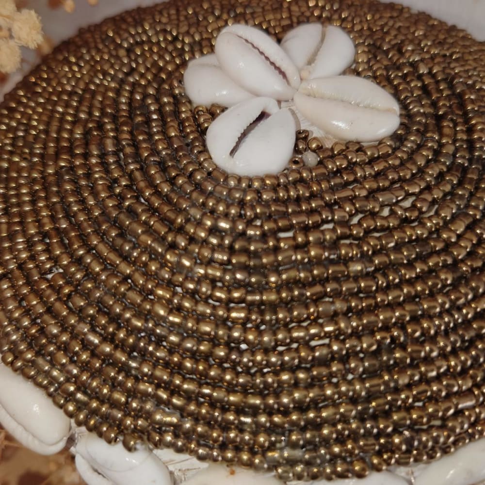 Boîte en Bambou et Perles Dorées D 16 cm — vue 4