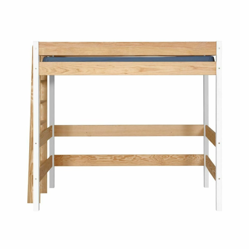 Pack lit mezzanine avec matelas blanc et bois 90x190 cm - Maisons du Monde