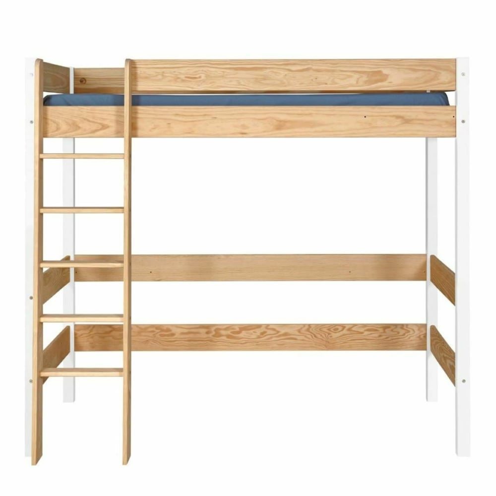 Lit mezzanine blanc et bois 90x190 cm - Maisons du Monde