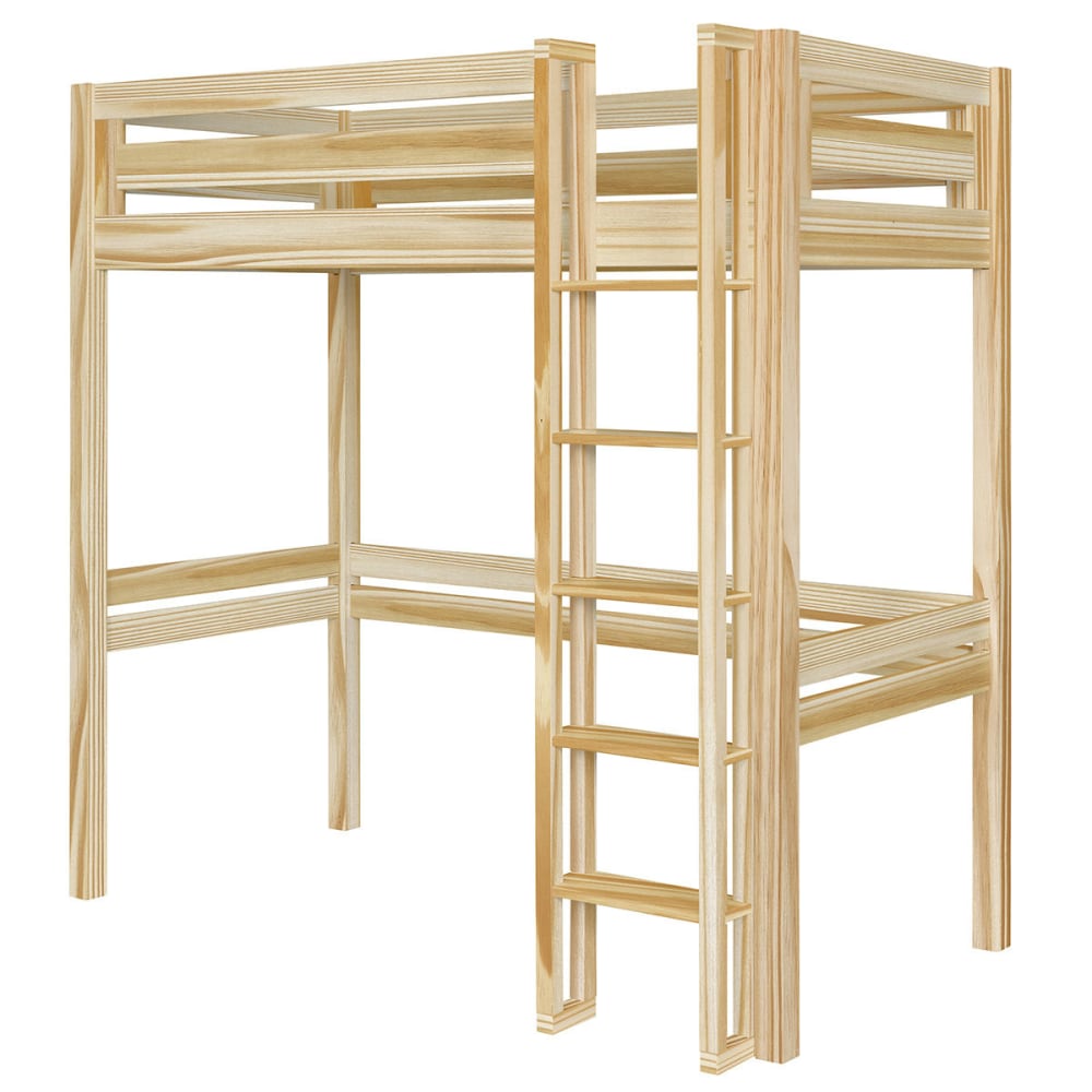 Lit mezzanine 1 place bois massif 90x190 cm