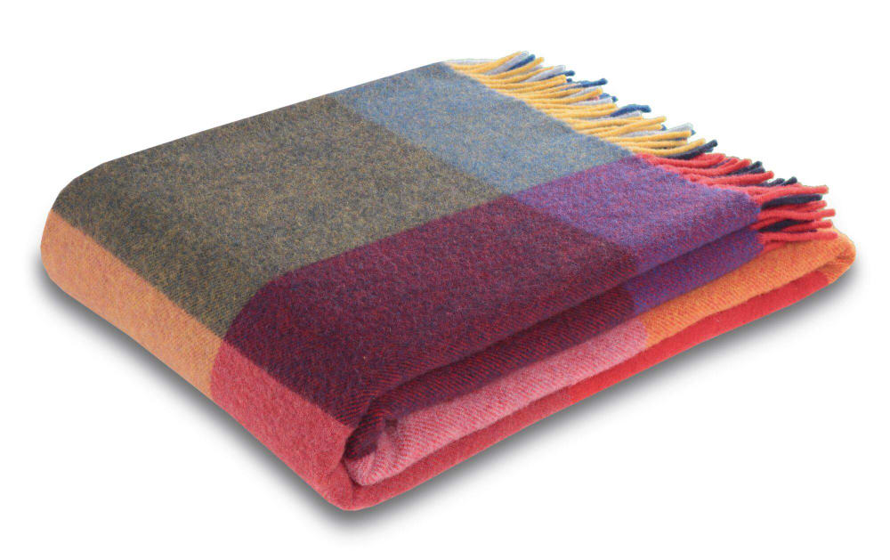 Plaid en laine multicolore 130 x 170 cm — vue 3