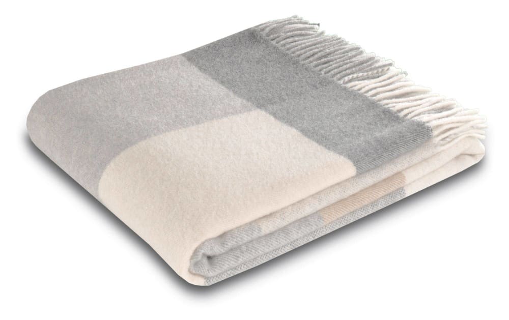 Plaid en laine 130 x 170 cm gris/beige — vue 3