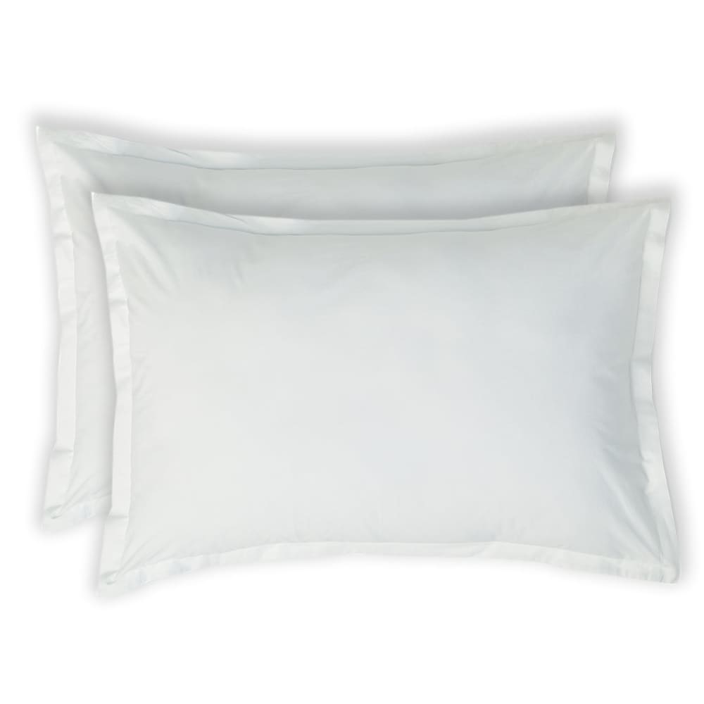 Taie d'oreiller (x2) percale de coton blanc 50x70