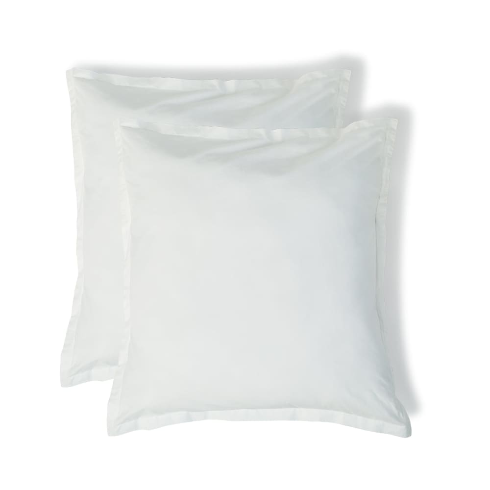 Taie d'oreiller (x2) percale de coton blanc 65x65