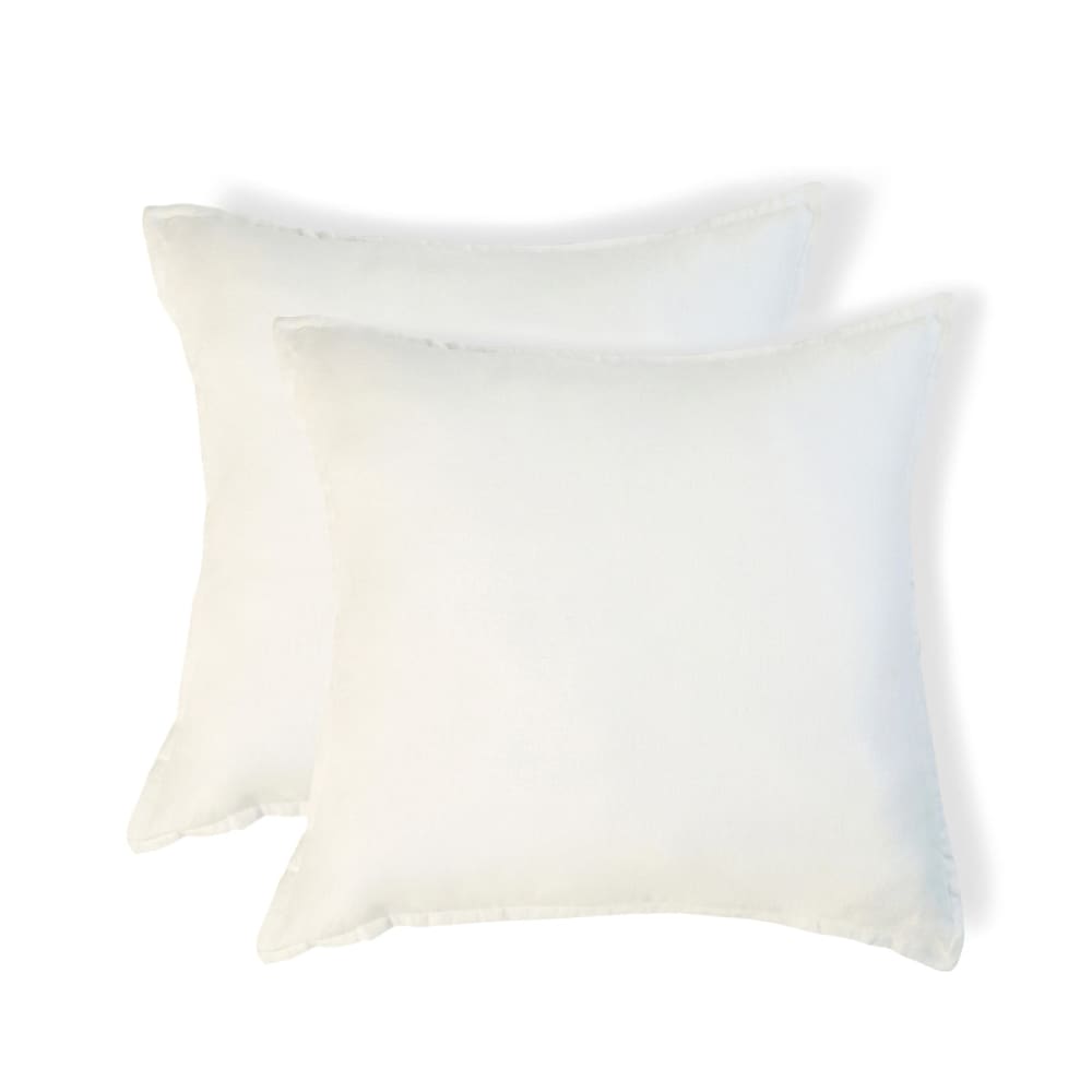 Taie d'oreiller (x2) lin lavé blanc 65x65