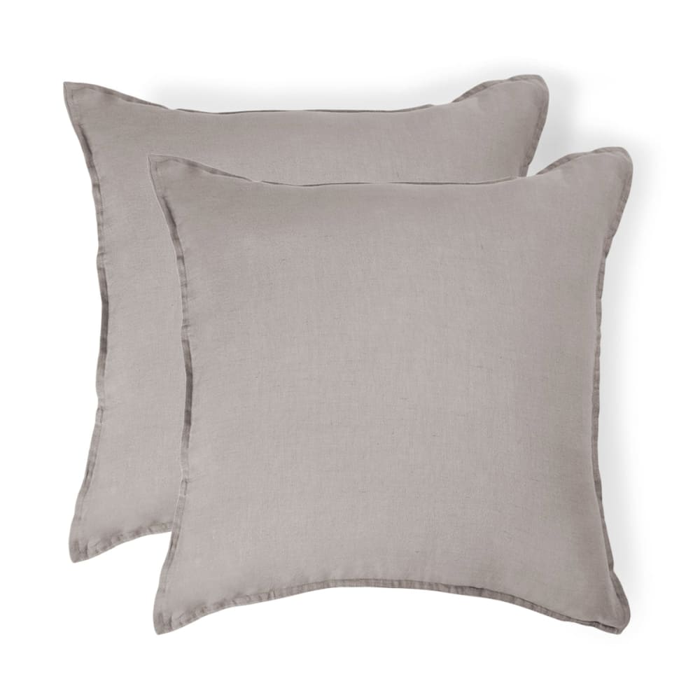 Taie d'oreiller (x2) lin lavé naturel 65x65