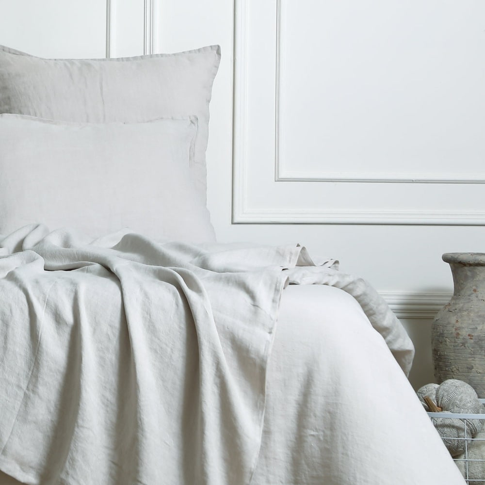 Taie d'oreiller (x2) lin lavé naturel 65x65