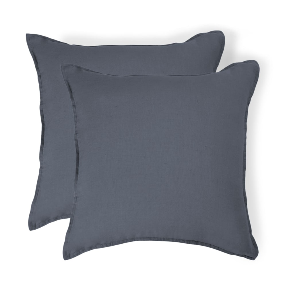 Febronie 2er set Kissenbezüge aus Leinen stürmisches blau style classic chic Öko-Tex Zertifikat - Leinen