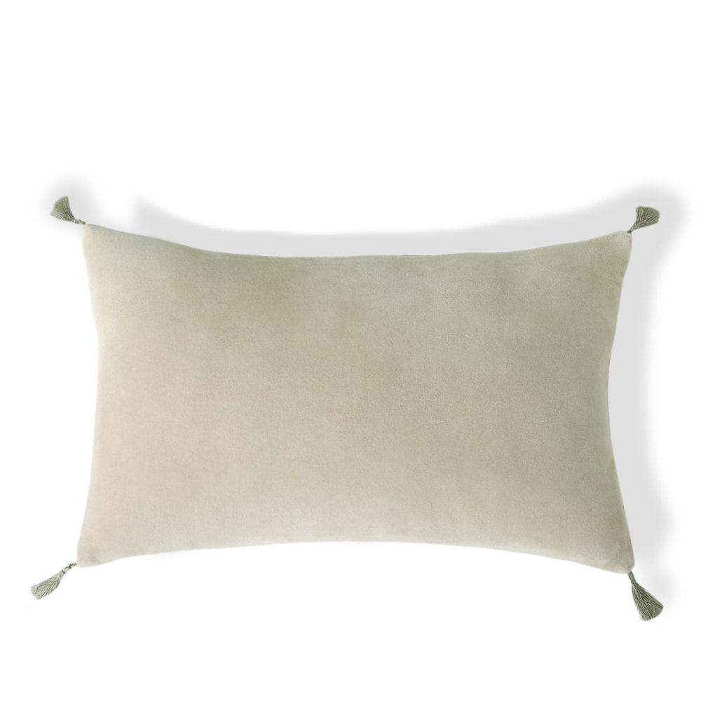 Coussin velours de coton 50x30 craie
