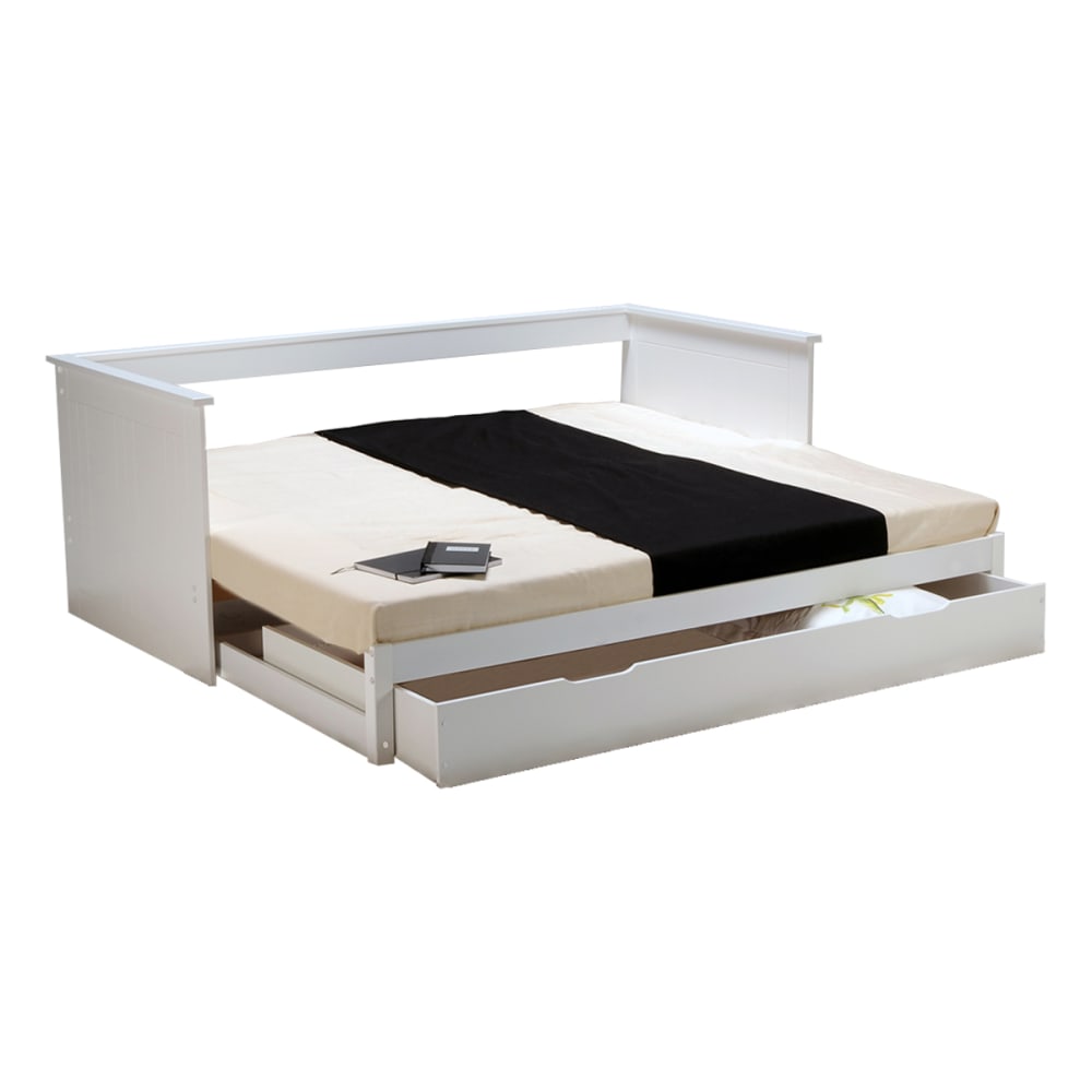 Banquette extensible avec sommier et tiroir, blanc, 90x190 cm (Weber industries) - Image 2