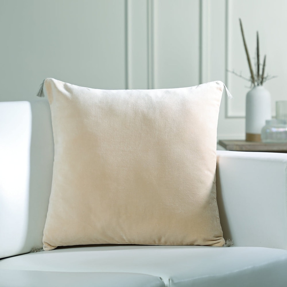 Housse de coussin velours de coton 50x50 dune - Maisons du Monde