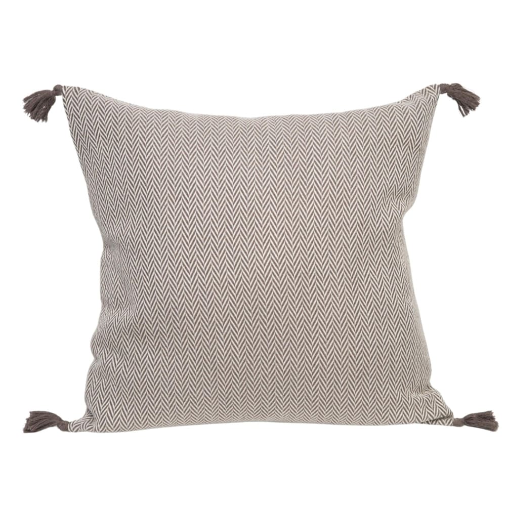 Housse de coussin coton taupe 50x50