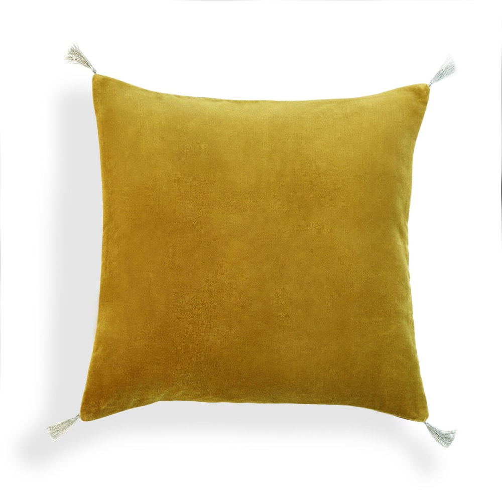 Febronie Kissenbezug aus Baumwolle 50x50 senfgelb style classic chic Öko-Tex Zertifikat - Baumwolle