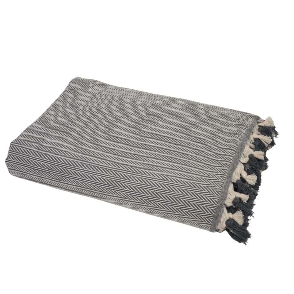 Febronie Plaid aus Baumwolle mittelgrau style classic chic Öko-Tex Zertifikat - Baumwolle