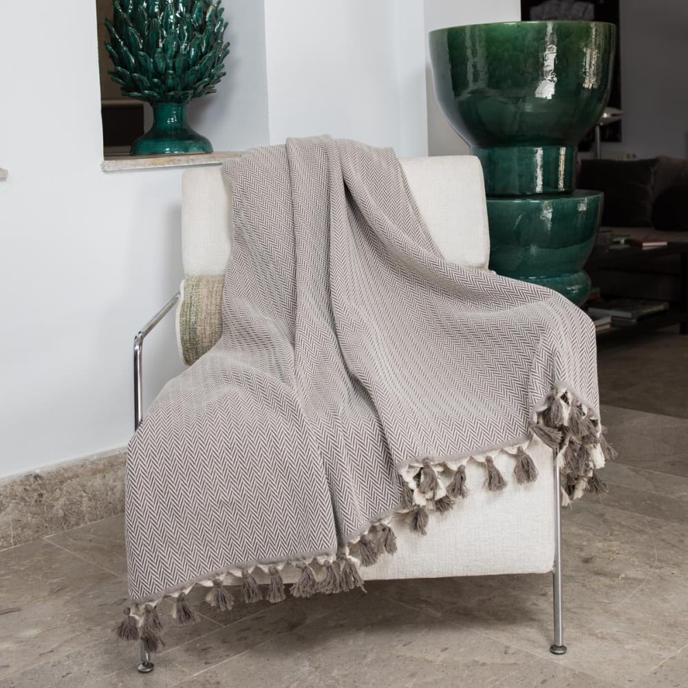Plaid aus Baumwolle taupe - Maisons Du Monde