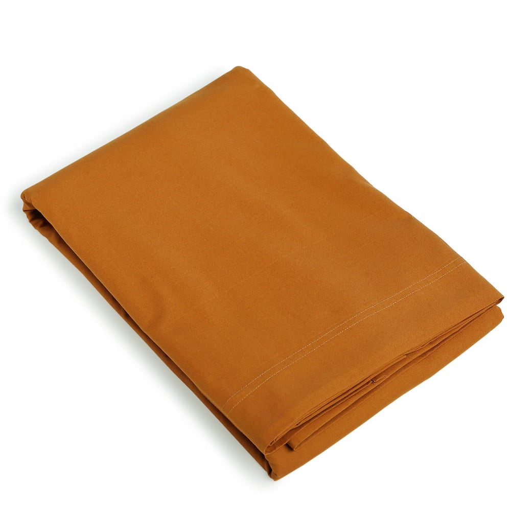 Drap plat percale de coton 240x300 caramel — vue 3