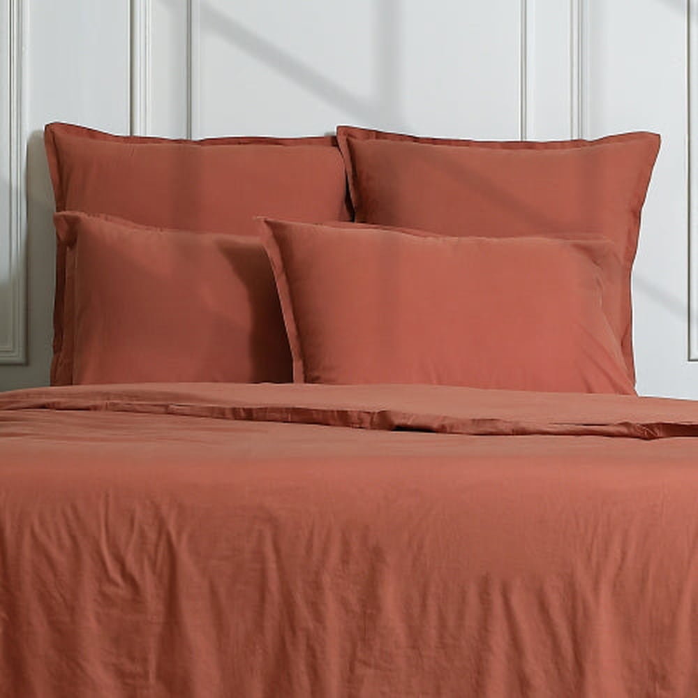Housse de couette percale de coton rouge toscane 260x240 — vue 4