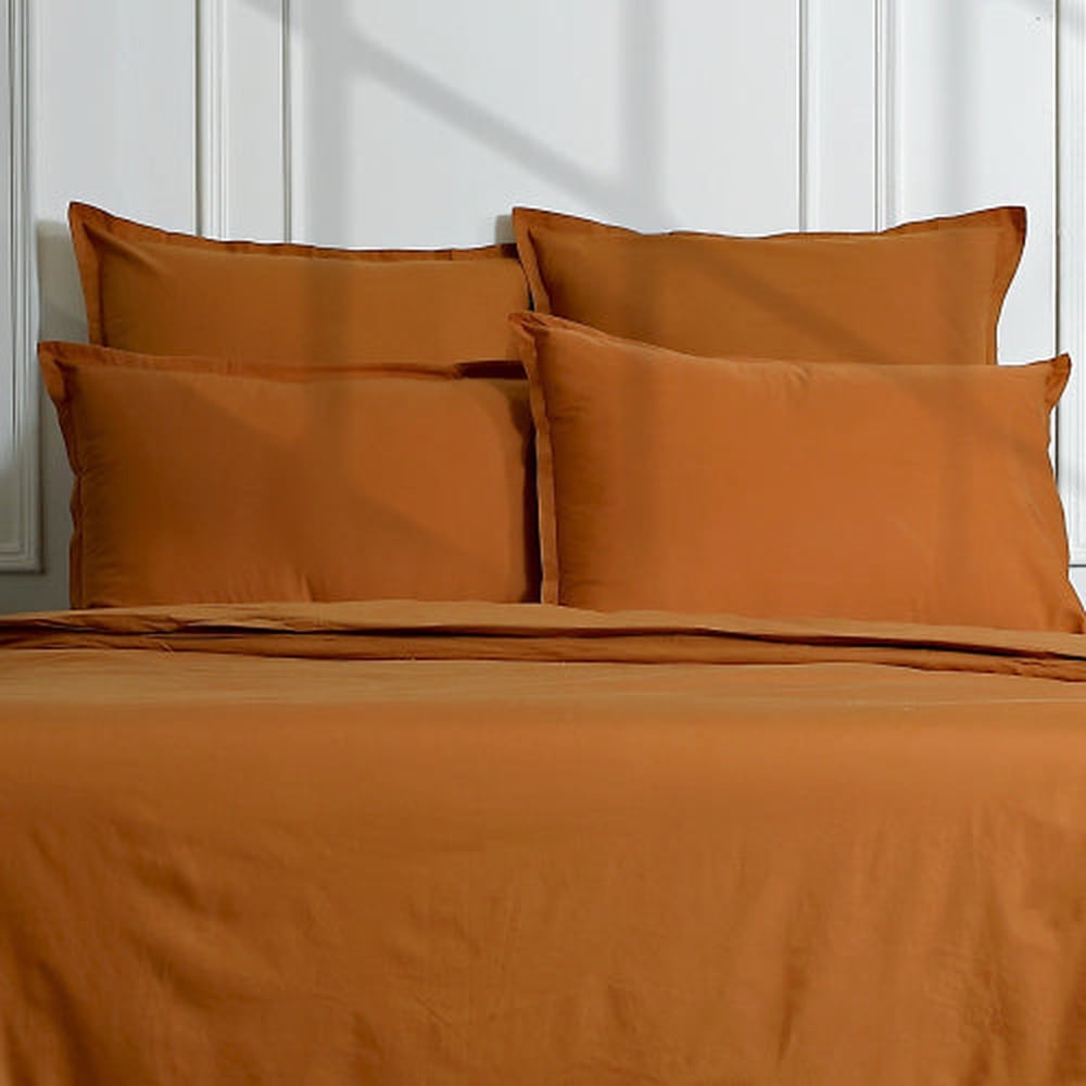 Housse de couette percale de coton caramel 260x240 — vue 4