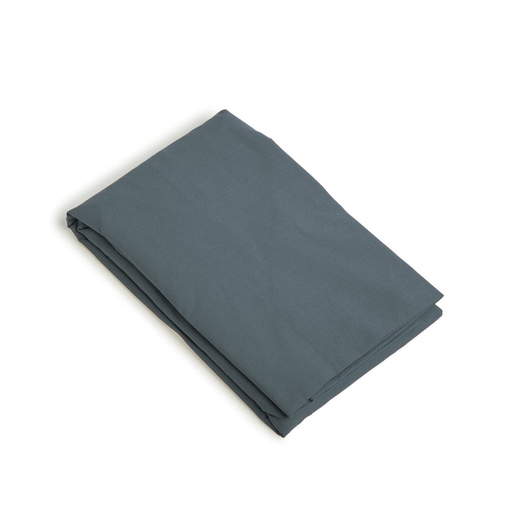 Housse de couette percale de coton bleu denim 260x240 — vue 3