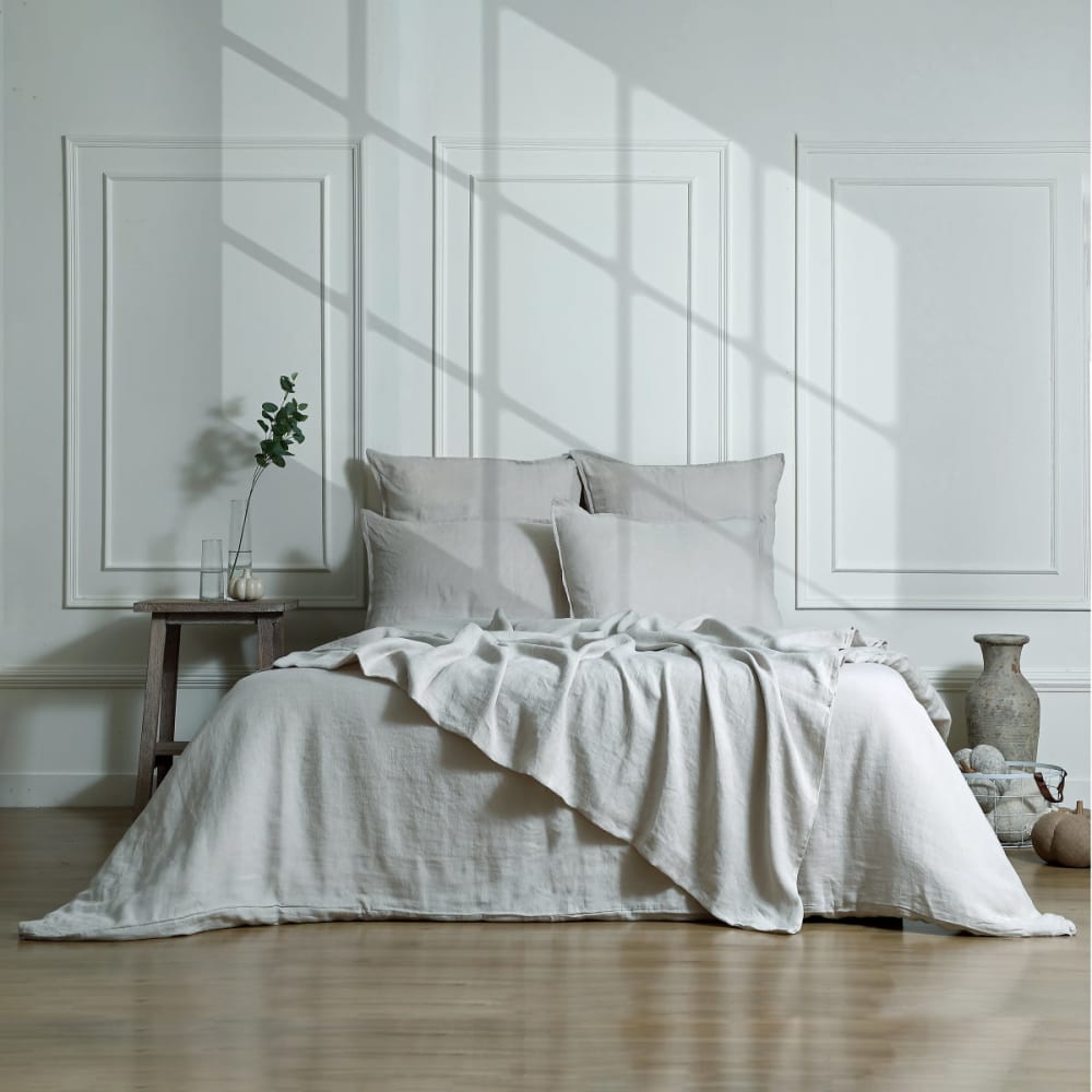 Juego de cama (65x65) lino natural 260x240