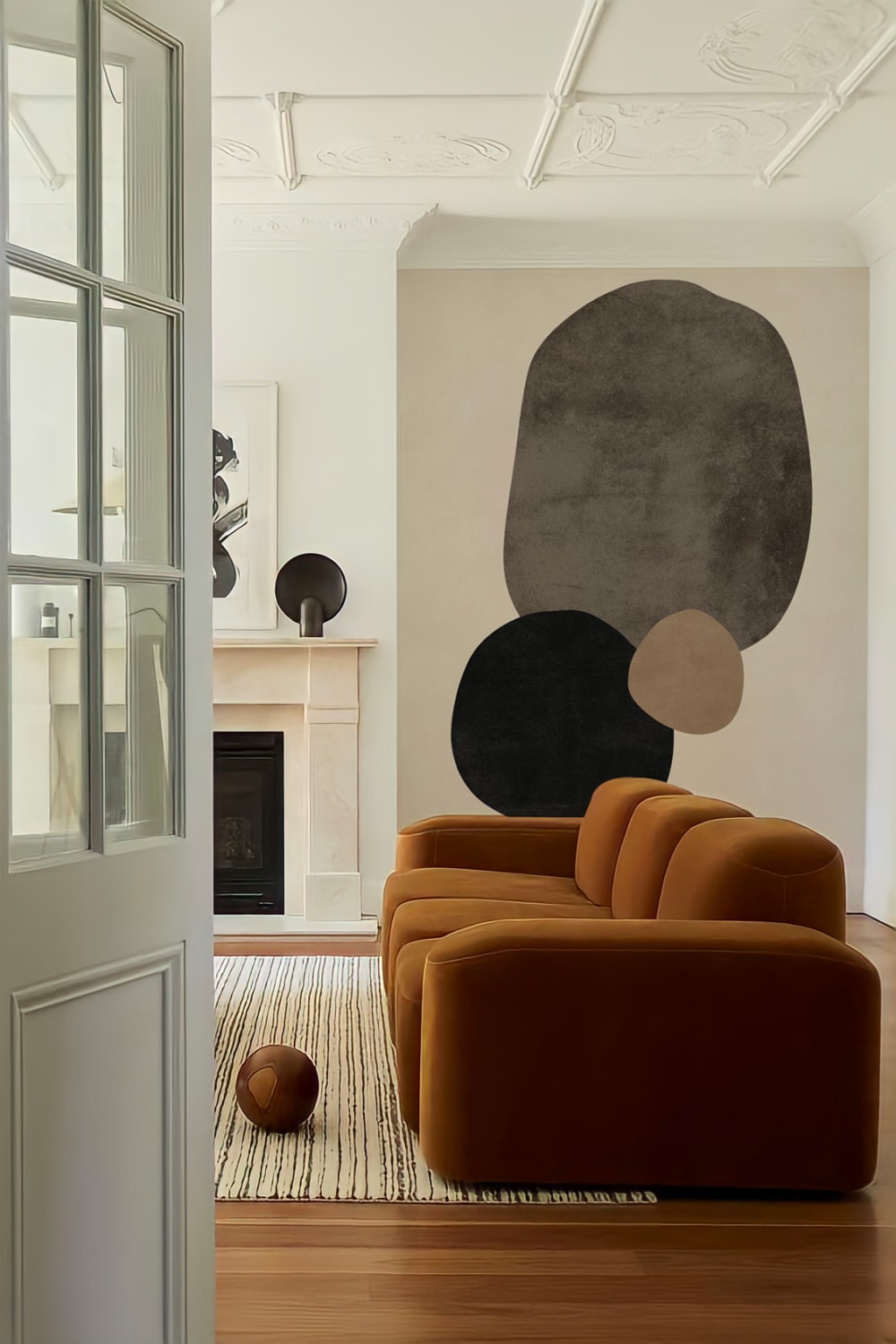 Papier peint minimaliste beige – h300 x l200 cm (4 lés)
