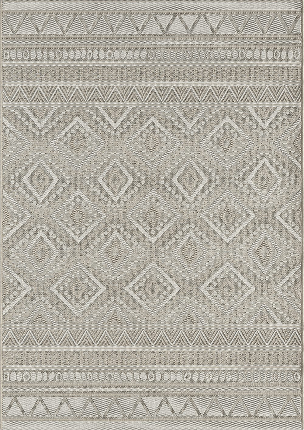 Tapis extérieur intérieur cuisine plat terrazzo, beige, 160 x 220 cm