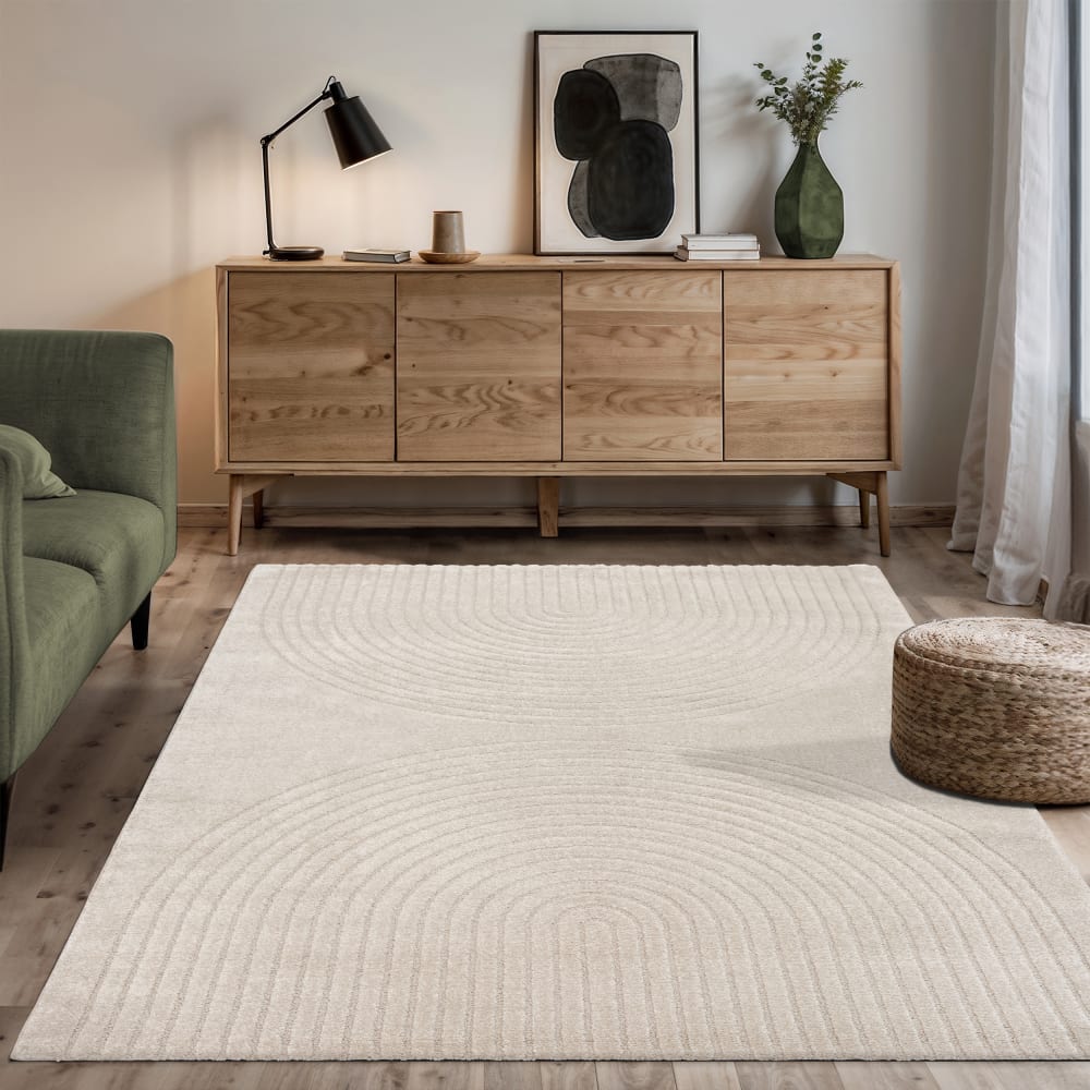 Tapis moderne salon scandinave, beige, 80 x 150 cm — vue 3