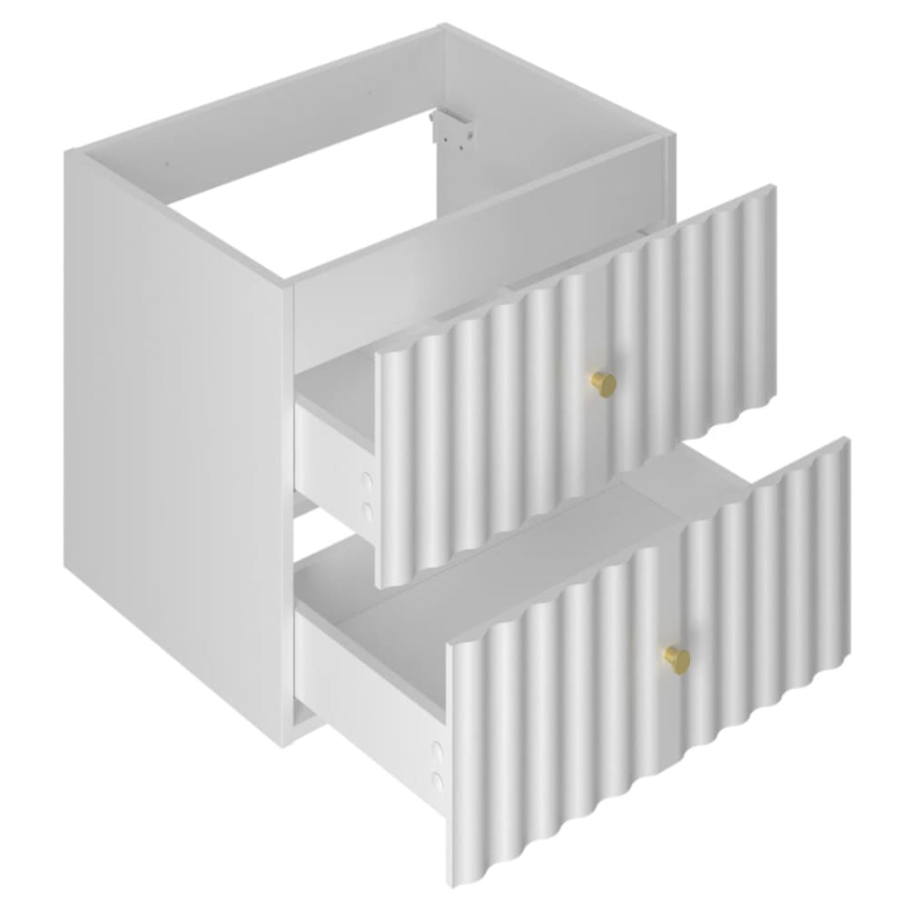 Meuble simple vasque encastrée 60cm panneaux mélaminé et mdf blanc - Maisons du Monde