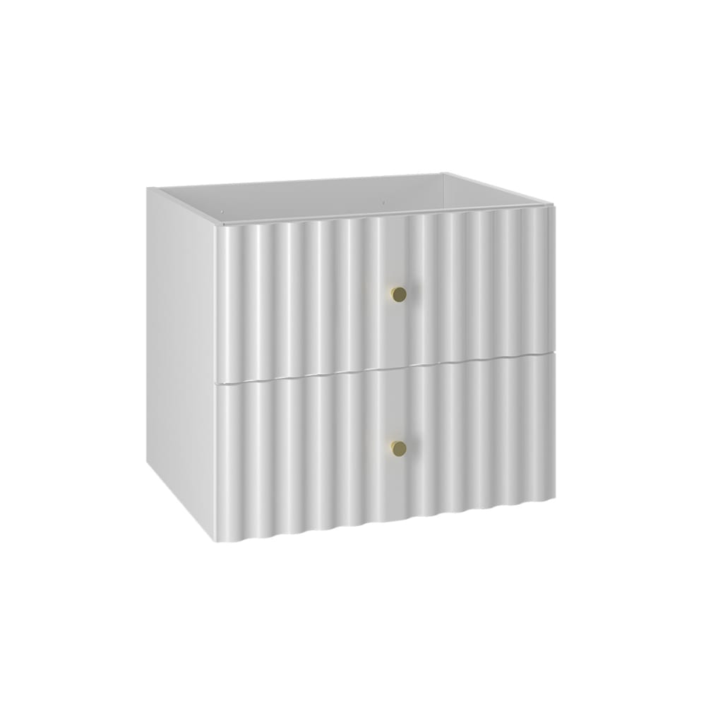 Petits meubles Waschbeckenunterschrank 60cm Melamin Weiß Weiß Spanplatte