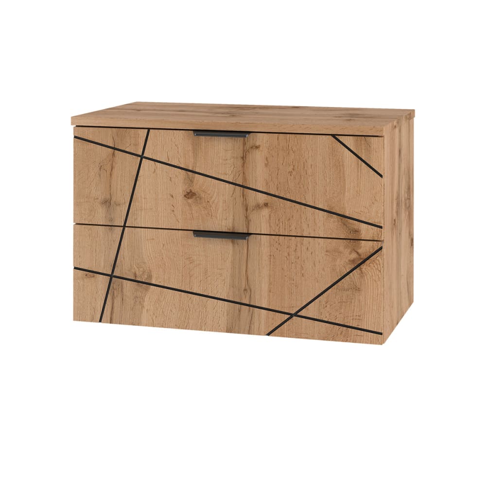 Petits meubles Waschtischunterschrank 80cm Waschtisch Melamin Holz Braun Spanplatte