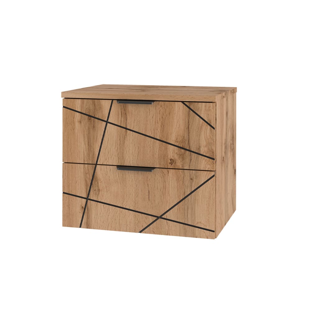 Petits meubles Meuble sous-vasque 60cm plan panneaux mélaminé et mdf marron Marron Panneau De Particules - 61x52x47cm