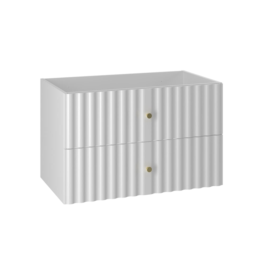 Petits meubles Waschtischunterschrank 80cm Melamin Weiß Weiß Spanplatte