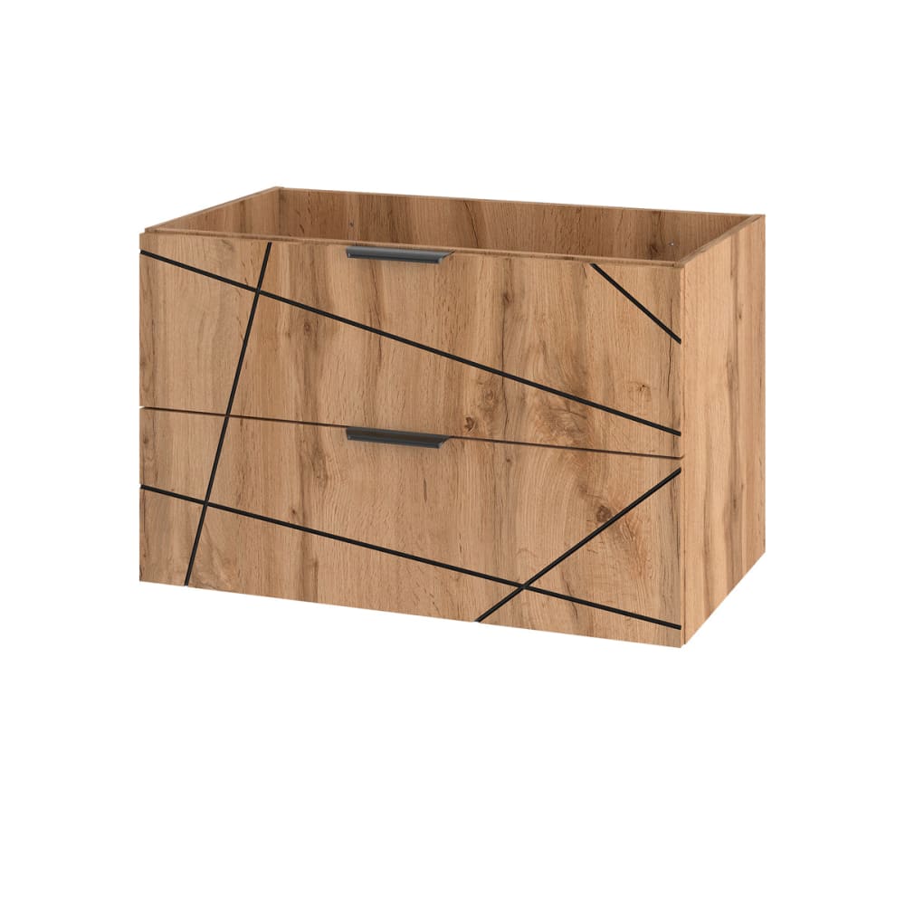 Petits meubles Waschtischunterschrank 80cm Melamin Holz Braun Spanplatte