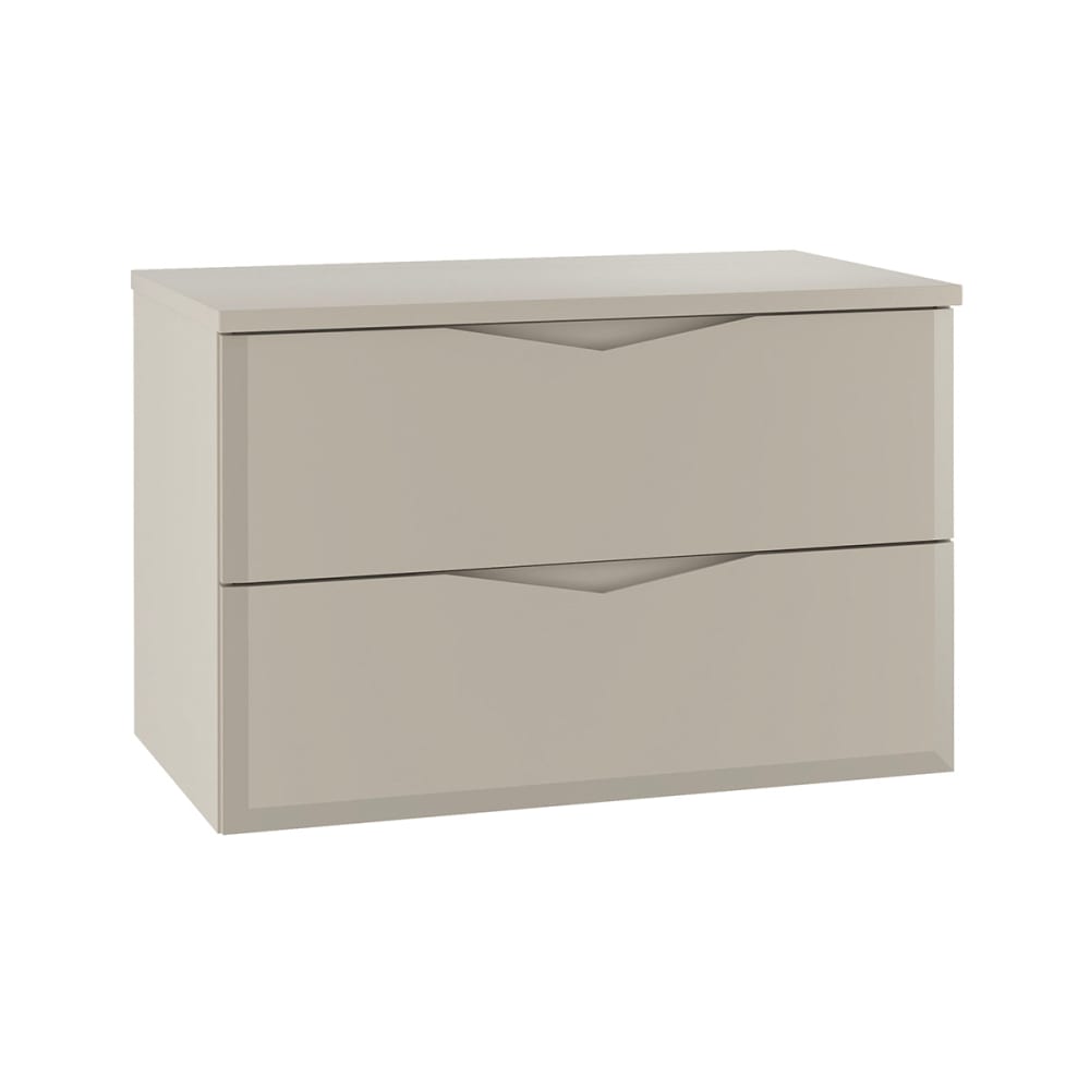 Petits meubles Meuble sous-vasque 80cm plan panneaux mélaminé et mdf beige Beige Panneau De Particules - 81x52x47cm