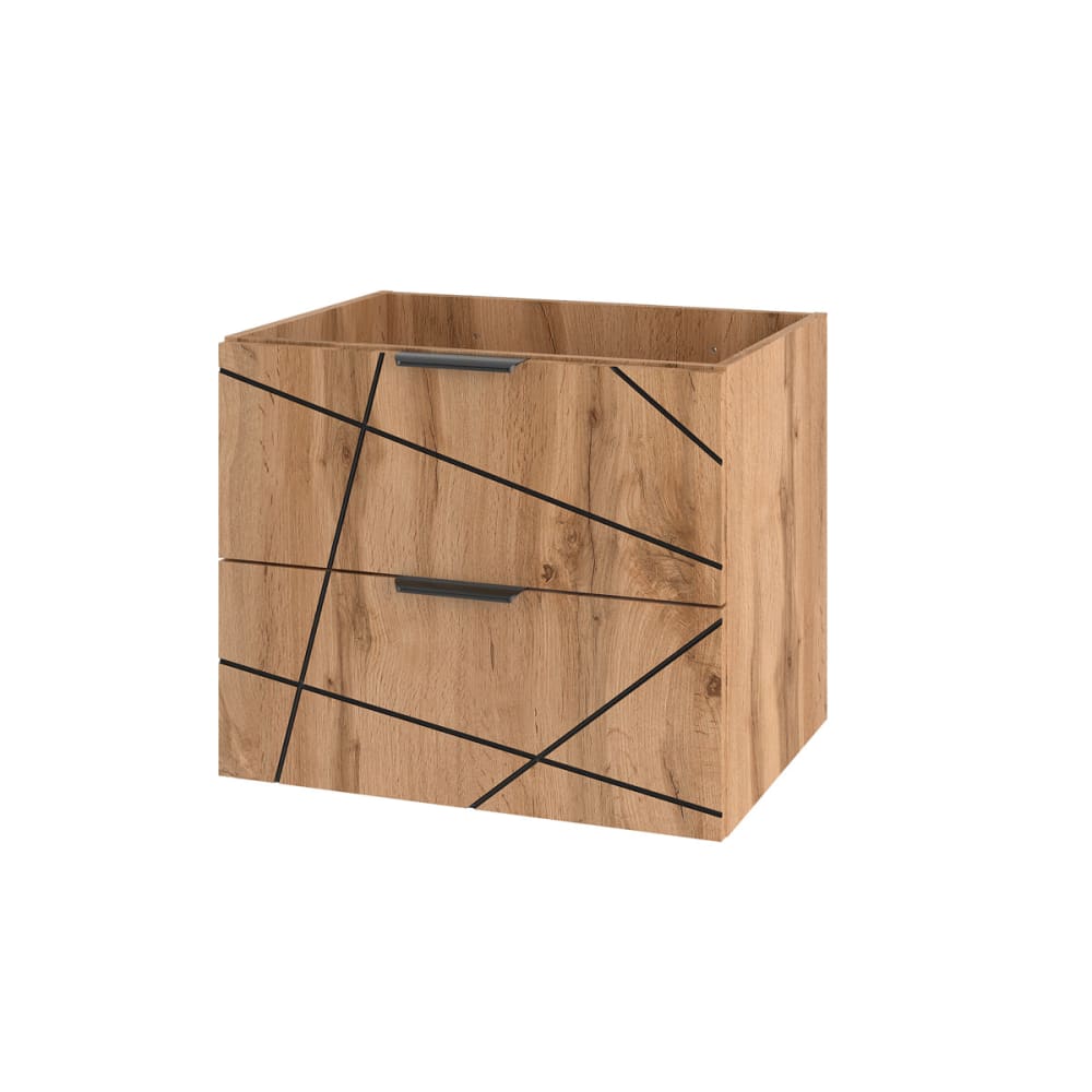 Petits meubles Waschtischunterschrank 60cm Melamin Holz Braun Spanplatte