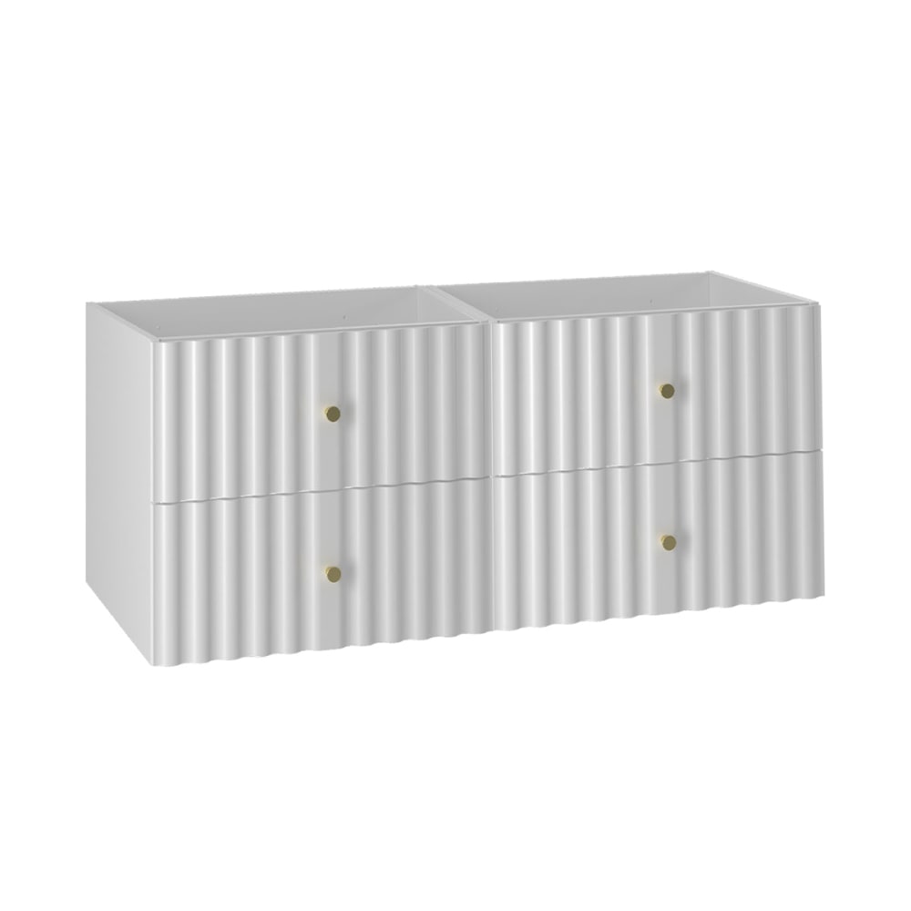 Petits meubles Meuble sous-vasque 120cm panneaux mélaminé et mdf blanc Blanc Panneau De Particules - 120x50x46cm