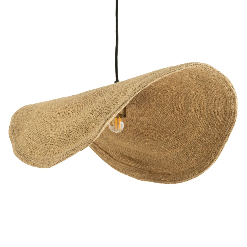 Maison Pavane Hängelampe aus natürlichen Materialien und Metall 91 cm style landhaus Beige Naturfasern