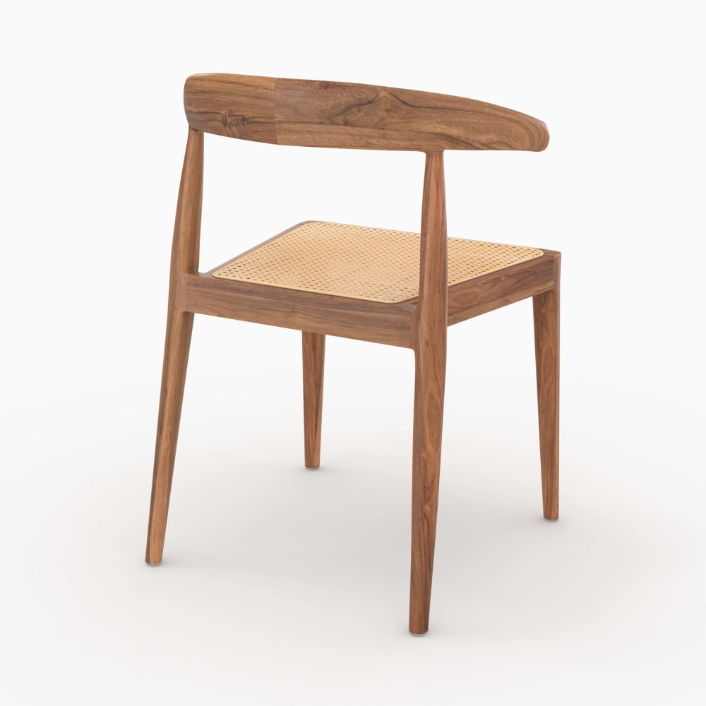 Set mit 2 Teakholzstühlen und Rattangeflecht - Maisons Du Monde