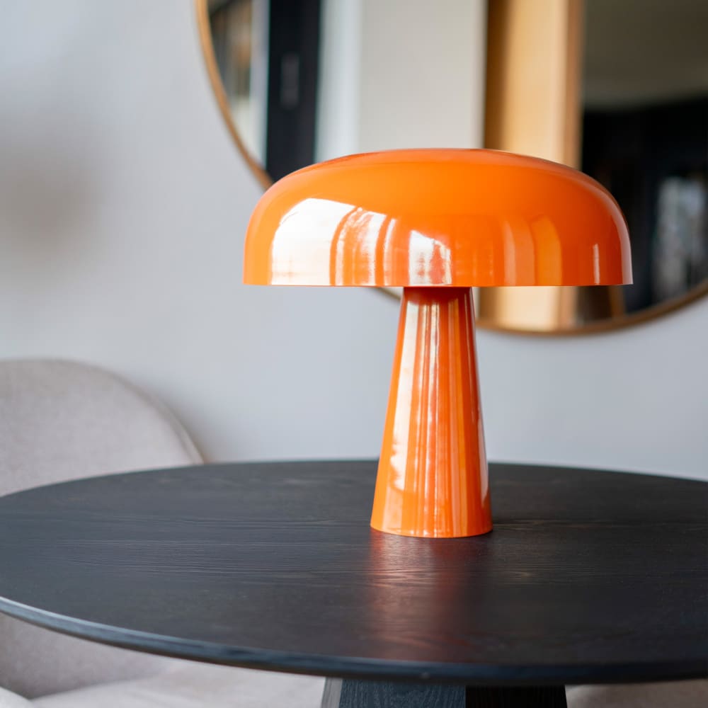 Lampe à poser en métal orange — vue 3