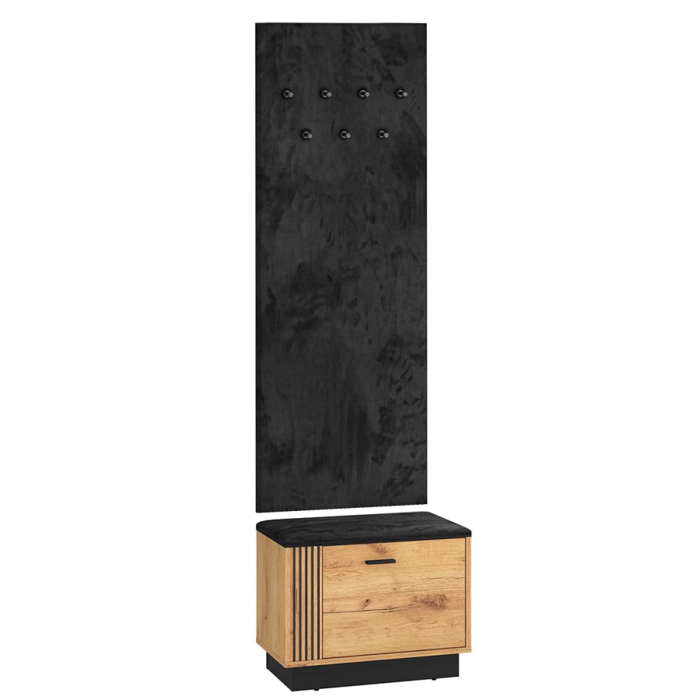Petits meubles Flurmöbel Garderobe und Schuhbank Vorderseite MDF Holz Braun Spanplatte