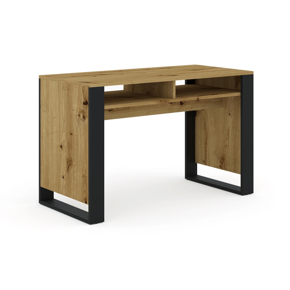 Bureau 2 niches panneaux stratifiés marron Bureau 2 niches panneaux stratifiés marron