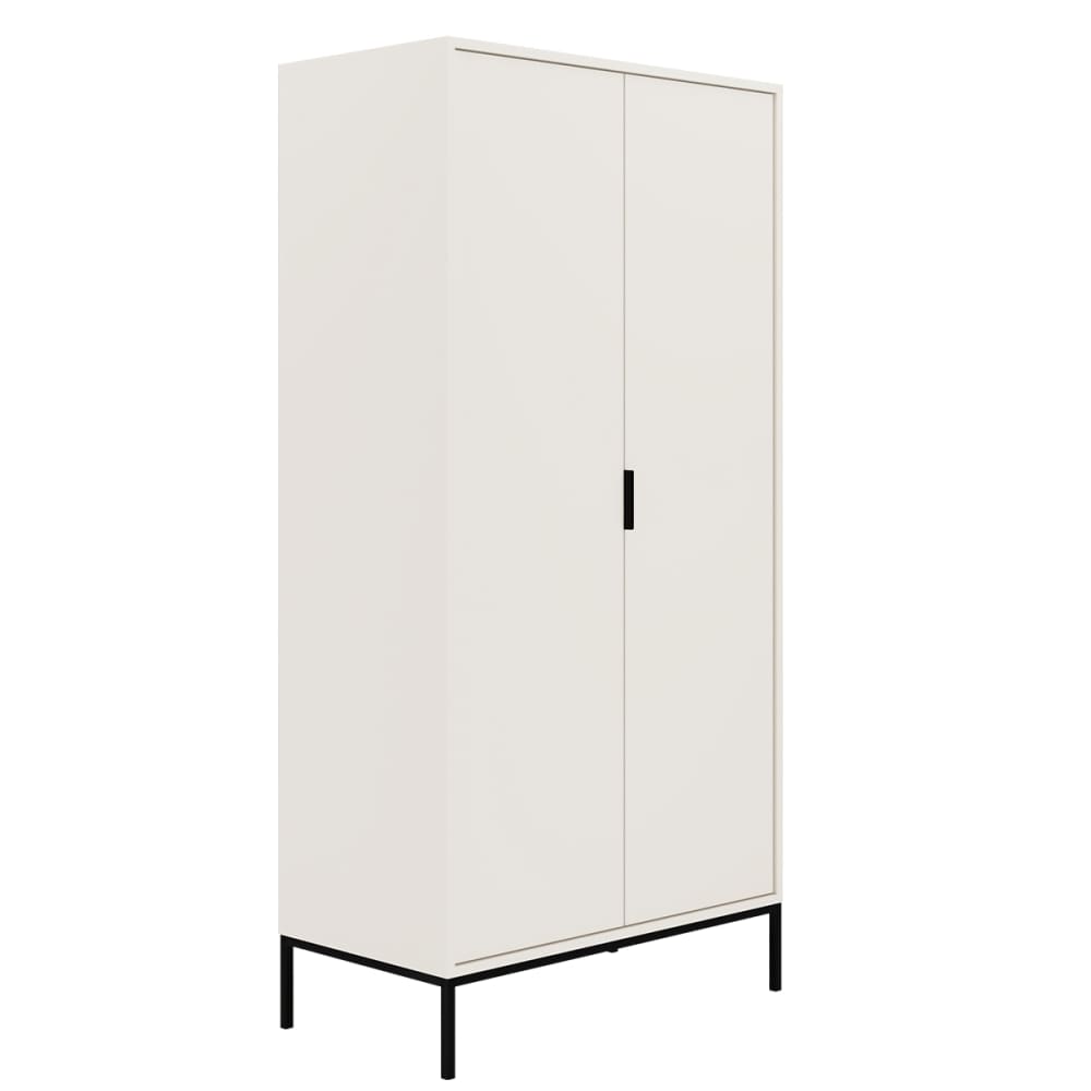 Armoire 2 portes stratifiés blanc noir