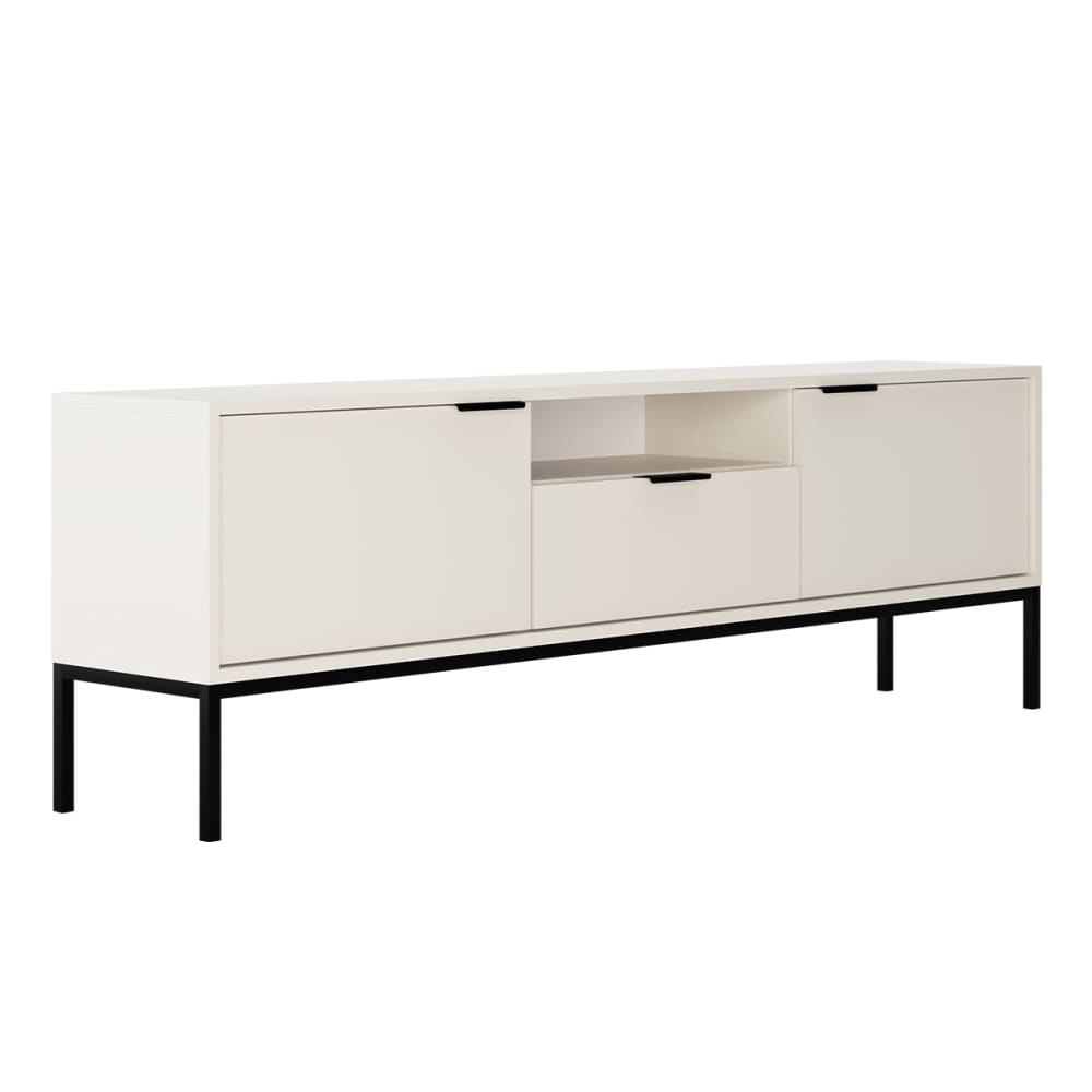 mueble tv 175 cm patas negras tableros de particulas blanco