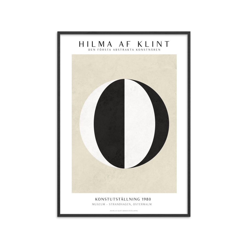 Affiche ''Hilma af Klint - Black White'' Cadre noir - 50x70 cm